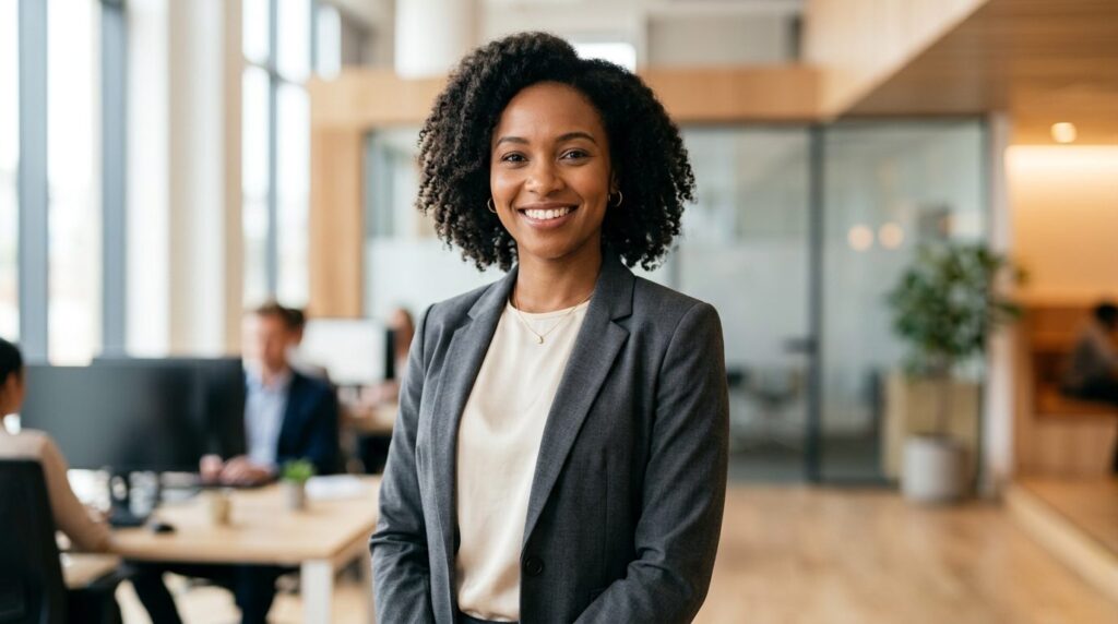 Professional business portrait of a diverse professional in