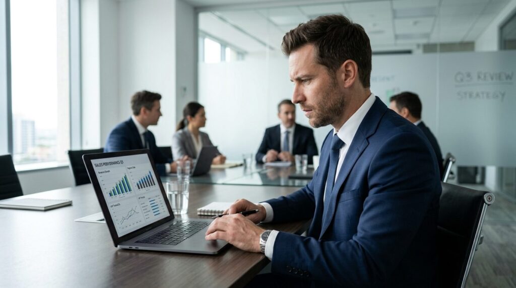 Close-up of a male white-collar professional in business sui