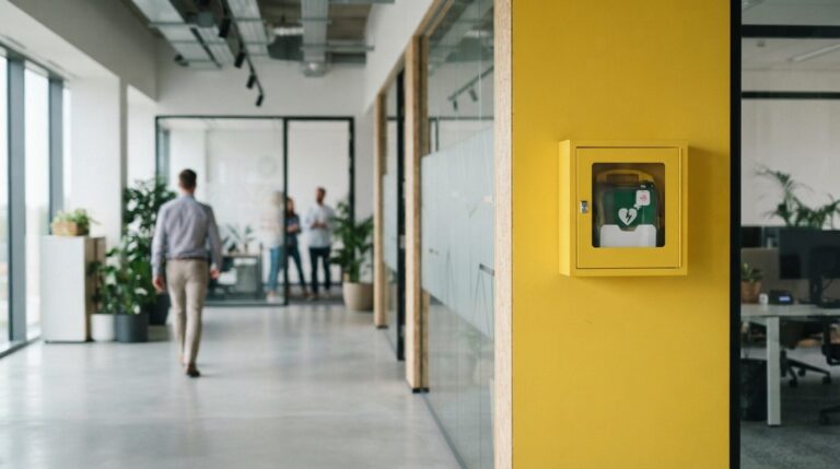 Er det lovpligtigt at have hjertestarter på arbejdspladsen?